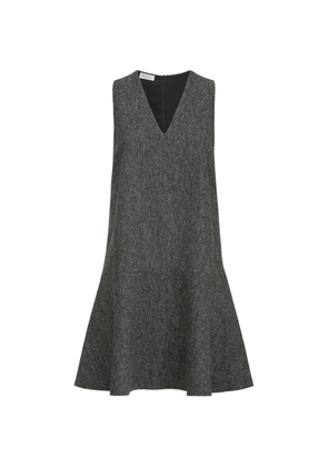 Brunello Cucinelli virgin-wool donegal mini dress with Monili - Grey