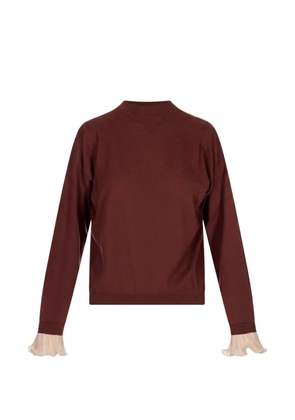 Fabiana Filippi long-sleeve ruffle-cuff sweater - Brown