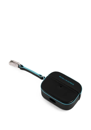 PIQUADRO logo-print leather earphone case - Black