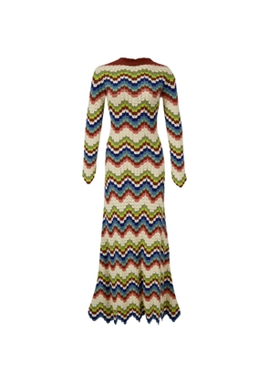 ESCVDO Bahia chevron-pattern crochet maxi dress - Neutrals