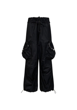 The Attico drawstring-waist cargo-pockets trousers - Black