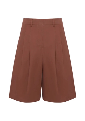 Yves Salomon pleated cotton bermuda shorts - Brown