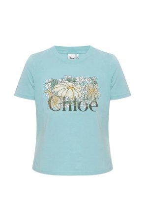 Chloé baby-fit logo T-shirt in cotton jersey - Blue