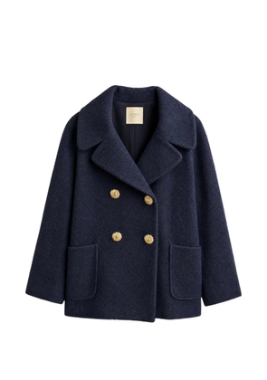 Edward Achour Paris double-breasted bouclé coat - Blue