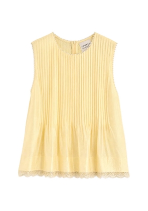 Edward Achour Paris sleeveless pleated blouse - Yellow