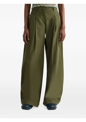 TWP The Next Didi pleated raw-hem trousers - Green