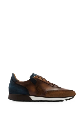 Magnanni panelled leather sneakers - Brown