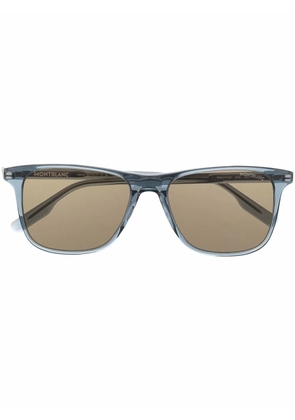 Montblanc rectangular tinted-lense sunglasses - Blue