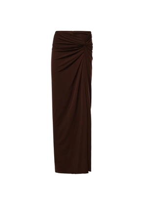 THE ANDAMANE twist-detail gathered maxi skirt - Brown