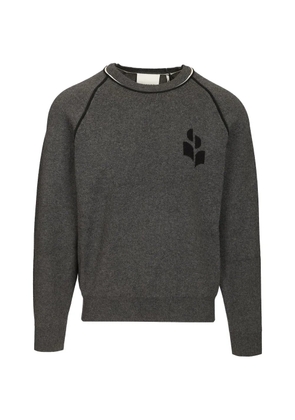 MARANT logo-embroidered raglan-sleeve sweater - Grey