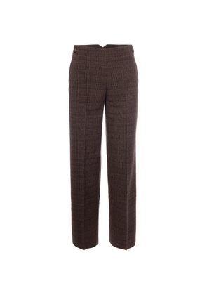 LIU JO tartan-check straight-leg trousers - Brown