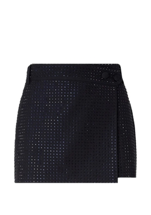 PINKO rhinestone-embellished wrap skirt - Black