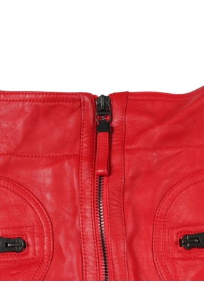Christian Dior Pre-Owned 2010s heart-patch zip-up mini skirt - Red