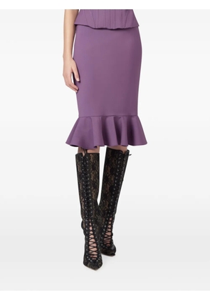 Giuseppe Di Morabito ruffled-trim midi skirt - Purple