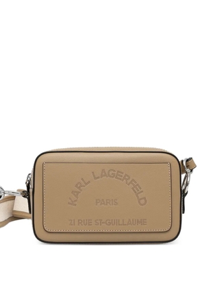 Karl Lagerfeld logo-perforated shoulder bag - Neutrals