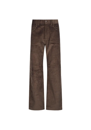 P.A.R.O.S.H. stud-embellished corduroy trousers - Brown