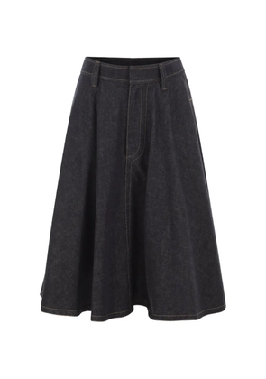 Brunello Cucinelli Monili-embellished flared midi skirt - Blue