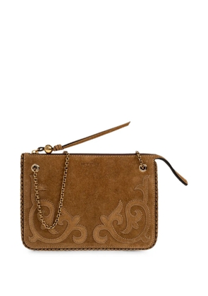 ETRO suede bag with logo - Neutrals