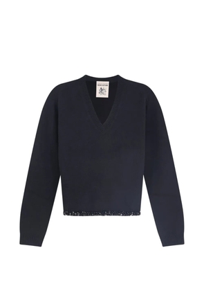 Semicouture Celia sequin-embellished V-neck sweater - Black