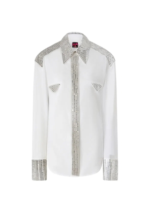PINKO poplin shirt with strass embellishments - White