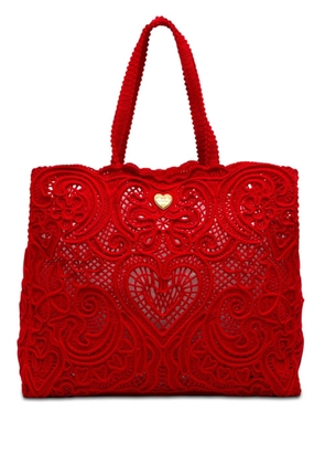 Dolce & Gabbana Pre-Owned 2010-2026 Large Cordonetto Lace Beatrice Shopper tote bag - Red