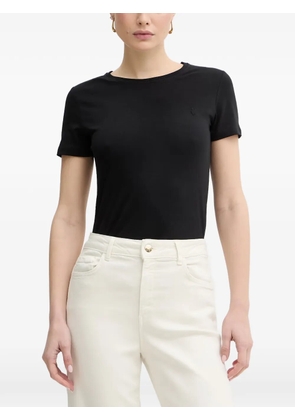 Trussardi logo-embroidered T-shirt - Black