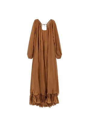 Mes Demoiselles Crash ruffled maxi dress - Brown