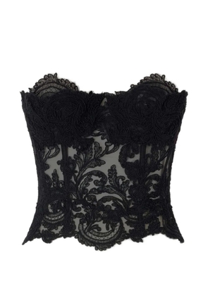 Ermanno Scervino lace-overlay corset top - Black