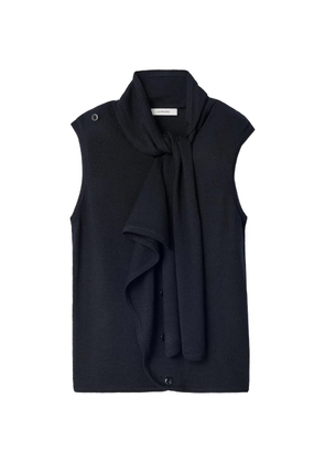 LEMAIRE asymmetrical cardigan in merino wool blend - Black