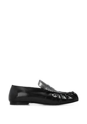 ALOHAS Aven ruched leather loafers - Black