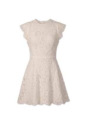 Valentino Garavani lace-overlay cap-sleeve mini dress - White