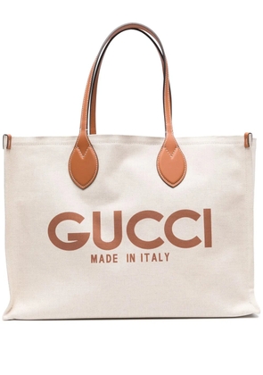 Gucci large Gucci-print tote bag - Neutrals