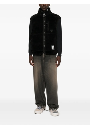 Maison MIHARA YASUHIRO faux-shearling sleeveless jacket - Black