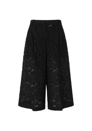 Valentino Garavani floral-lace wide-leg trousers - Black