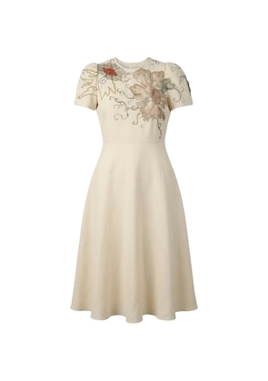 Valentino Garavani floral-embroidered sequin-embellished dress - Neutrals