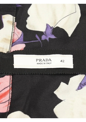 Prada Pre-Owned mini 2010s floral-print frill dress - Black