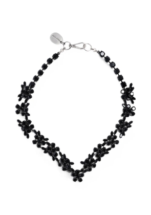 Simone Rocha V-line floral necklace - Black