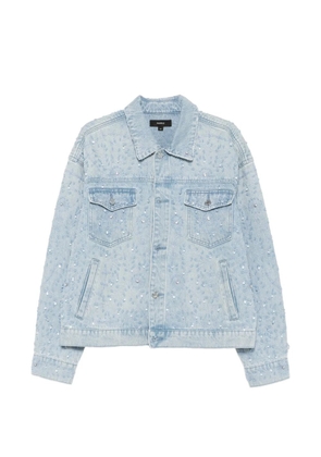 Purple Brand crystal-embellished denim jacket - Blue