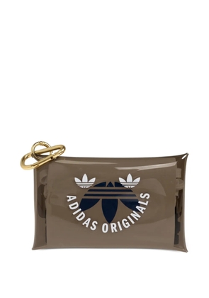 adidas logo-print pouch keyring - Brown