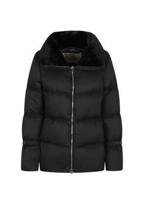 Herno faux-fur collar padded coat - Black