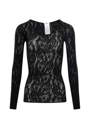 Wolford lace semi-sheer long-sleeve blouse - Black