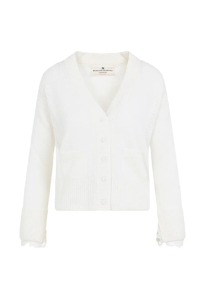 Ermanno Scervino lace-trim cashmere cardigan - White