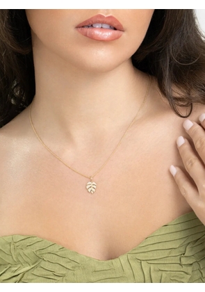 Sydney Evan Monstera leaf diamond necklace - Gold