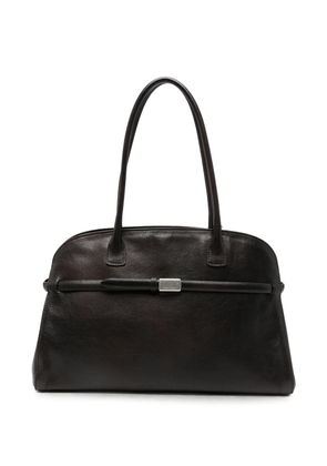 Orciani large Aura Soft logo-plaque leather tote bag - Brown