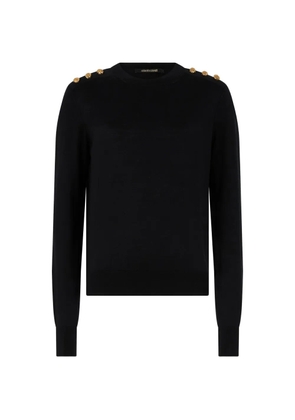 Roberto Cavalli gold button-detail sweater - Black