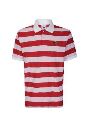 ICECREAM Cones & Bones striped polo shirt - Red
