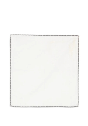 Eleventy contrast-border pocket square - White