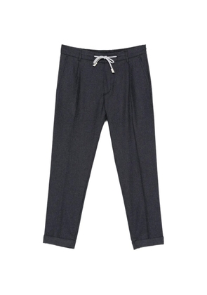 Eleventy drawstring-waist pleated trousers - Blue