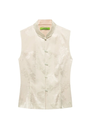 Shanghai Tang Qipao floral-jacquard top - Neutrals
