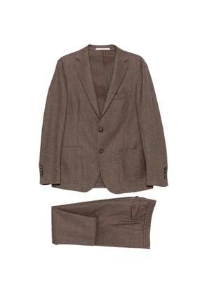 Eleventy drawstring-waist notched-lapels suit - Brown